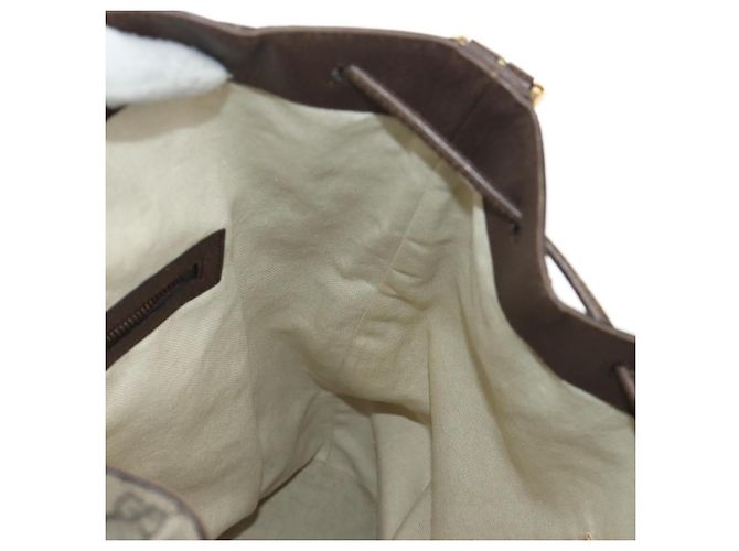 GUCCI GG Supreme Web Sherry Line Backpack PVC Beige Gold 473868 - vista 20