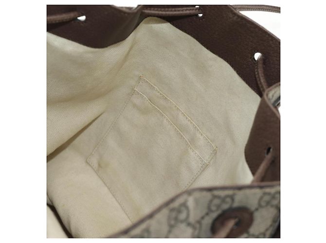 GUCCI GG Supreme Web Sherry Line Backpack PVC Beige Gold 473868 - vista 22