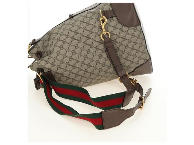 GUCCI GG Supreme Web Sherry Line Backpack PVC Beige Gold 473868 - vista 9