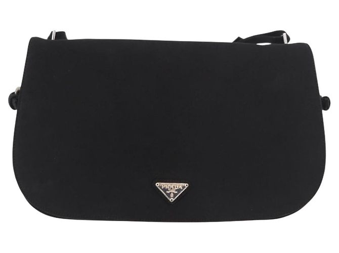 PRADA Shoulder Bag Nylon Black Silver - vista 2