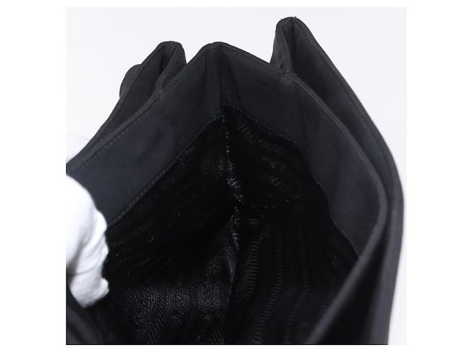 PRADA Shoulder Bag Nylon Black Silver - vista 23
