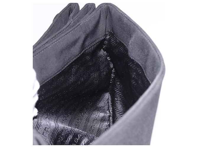 PRADA Shoulder Bag Nylon Black Silver - vista 25