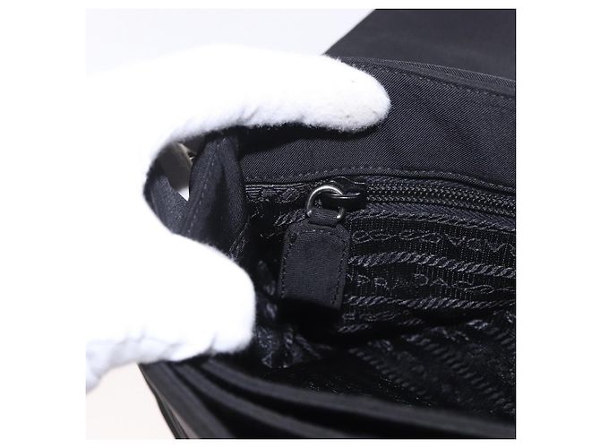 PRADA Shoulder Bag Nylon Black Silver - vista 27