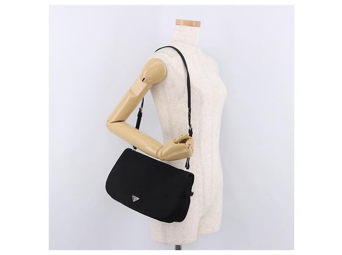 PRADA Shoulder Bag Nylon Black Silver - vista 31
