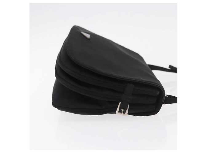 PRADA Shoulder Bag Nylon Black Silver - vista 4