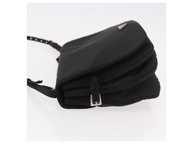 PRADA Shoulder Bag Nylon Black Silver - vista 5