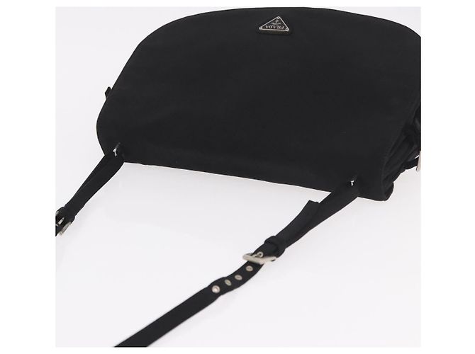 PRADA Shoulder Bag Nylon Black Silver - vista 6