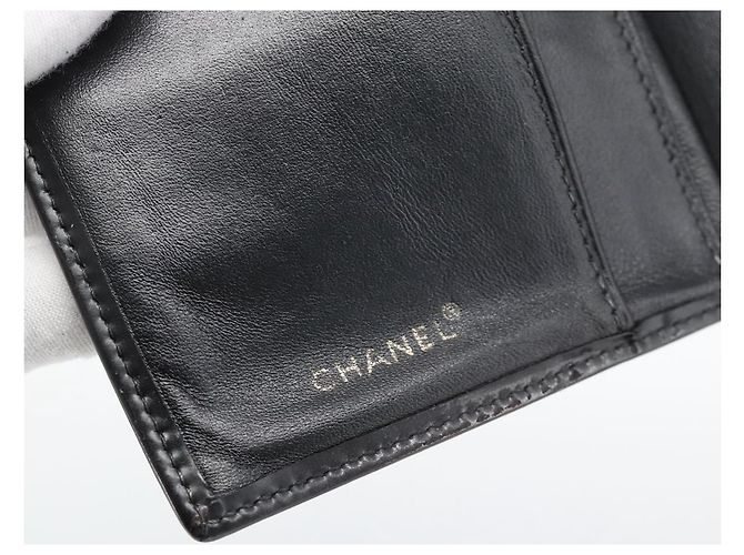 CHANEL Long Wallet Patent leather Black Gold CC - vista 12