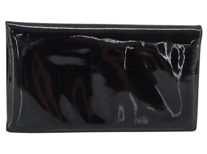 CHANEL Long Wallet Patent leather Black Gold CC - vista 3