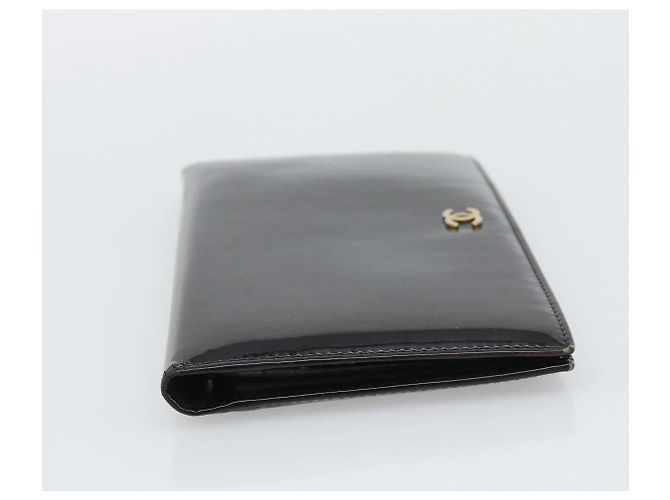 CHANEL Long Wallet Patent leather Black Gold CC - vista 4