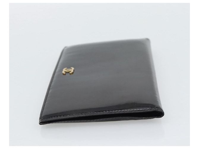 CHANEL Long Wallet Patent leather Black Gold CC - vista 5