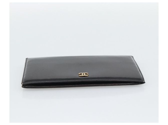 CHANEL Long Wallet Patent leather Black Gold CC - vista 7