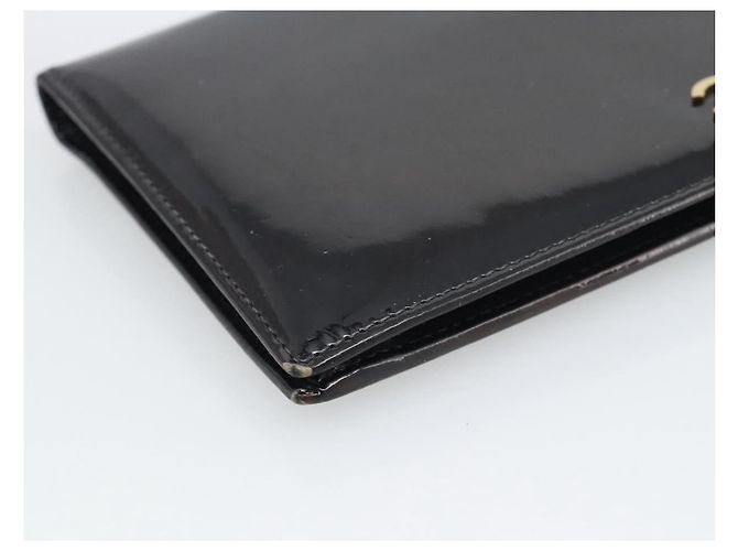 CHANEL Long Wallet Patent leather Black Gold CC - vista 9
