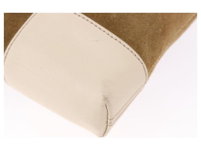LOEWE Bolsa de ombro em camurça castanha dourada - vista 10