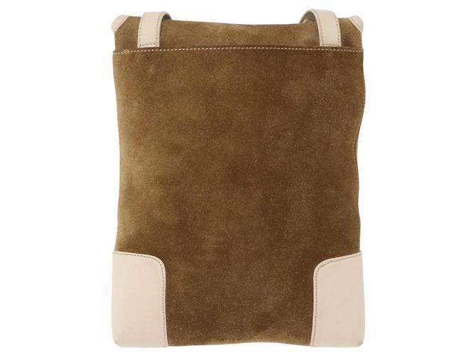 LOEWE Bolsa de ombro em camurça castanha dourada - vista 3