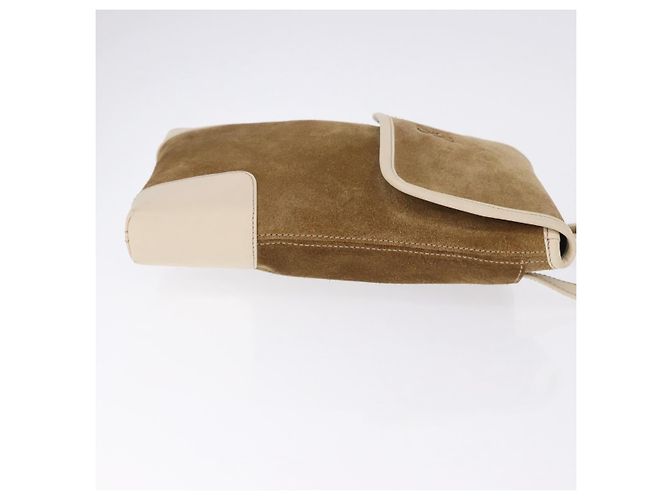 LOEWE Bolsa de ombro em camurça castanha dourada - vista 4