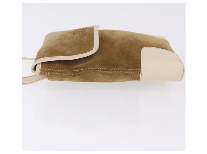 LOEWE Bolsa de ombro em camurça castanha dourada - vista 5
