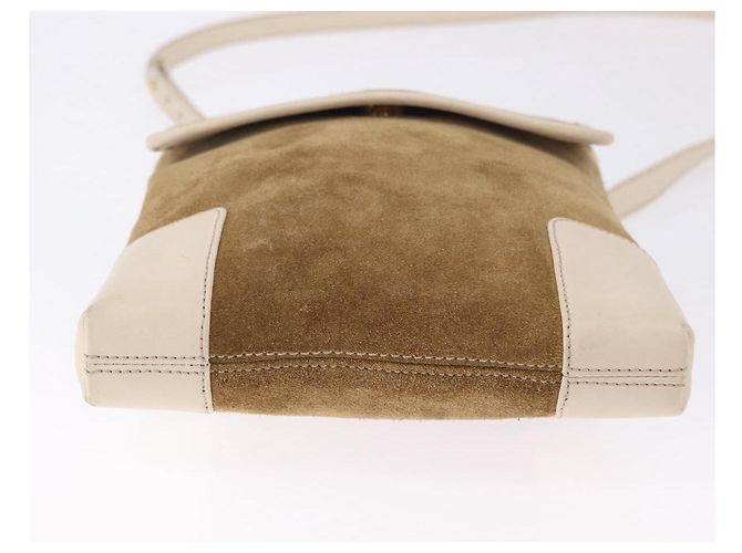 LOEWE Bolsa de ombro em camurça castanha dourada - vista 9