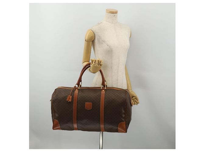 Céline CELINE Macadam Boston Bag PVC Leather Brown Gold Tone - vista 25