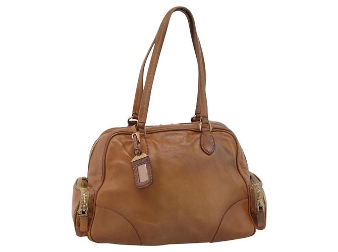 PRADA Tote Bag Piel Beige Oro - vista 13