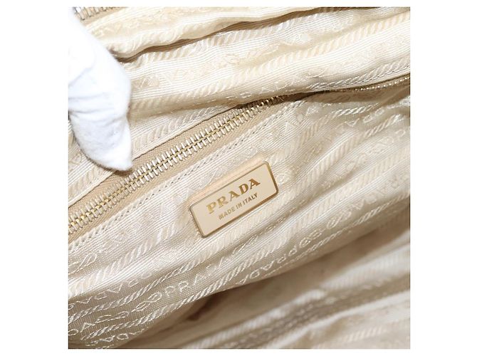 PRADA Tote Bag Piel Beige Oro - vista 23
