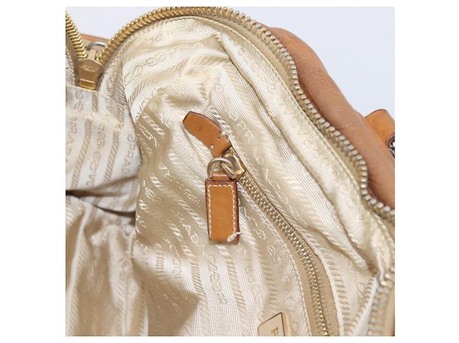 PRADA Tote Bag Piel Beige Oro - vista 26