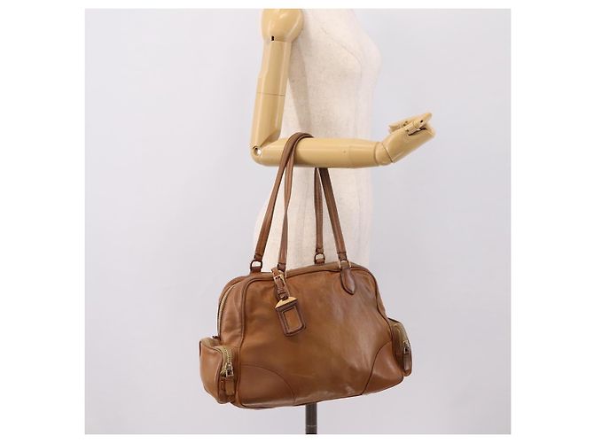 PRADA Tote Bag Piel Beige Oro - vista 29