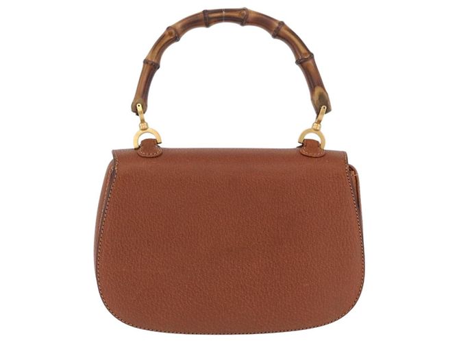 GUCCI Bamboo Hand Bag Leather Brown Gold 000 46 0188 - vista 2