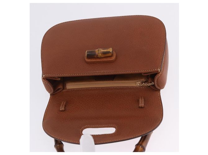GUCCI Bamboo Hand Bag Leather Brown Gold 000 46 0188 - vista 25