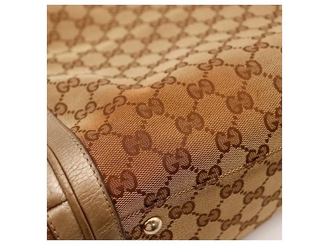 Bamboo Borsa Hobo Gucci in tela monogram Marrone Beige - vista 11
