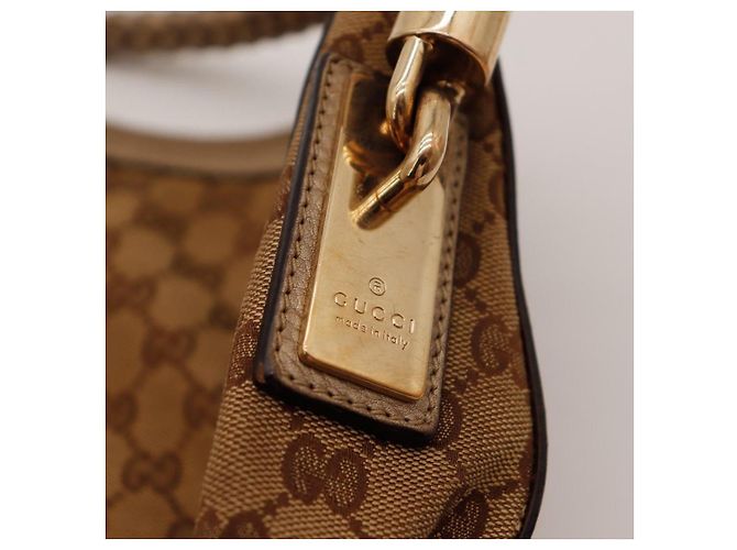 Bamboo Borsa Hobo Gucci in tela monogram Marrone Beige - vista 13