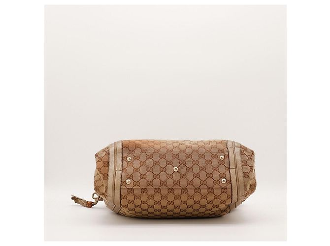 Bamboo Borsa Hobo Gucci in tela monogram Marrone Beige - vista 5