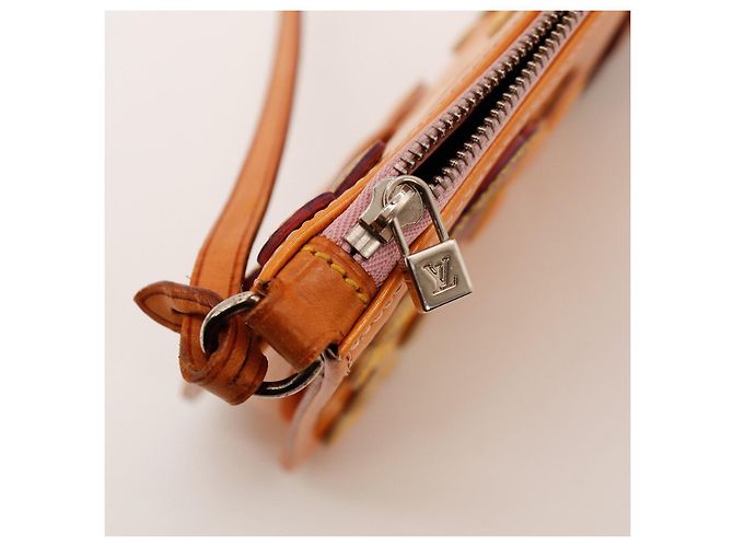 Louis Vuitton Monogram Vernis Murakami Cherry Blossom Pochette Marron Orange Jaune - vue 8