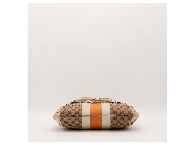 Borsa Hobo Gucci in tela monogram con strisce Beige Arancione Monogramma - vista 5