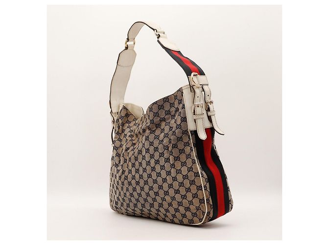 Borsa Hobo Gucci in tela monogram Rosso Beige Blu scuro Monogramma - vista 2