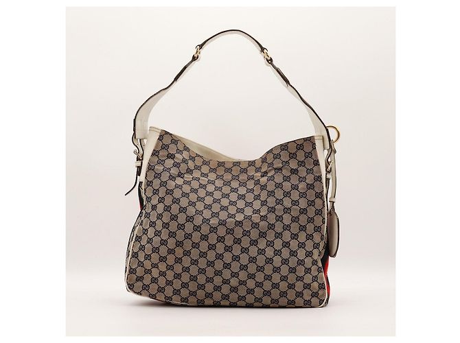 Borsa Hobo Gucci in tela monogram Rosso Beige Blu scuro Monogramma - vista 3