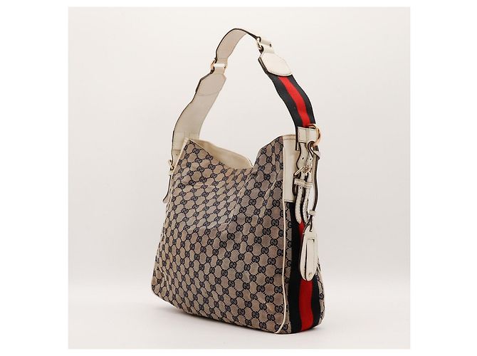 Borsa Hobo Gucci in tela monogram Rosso Beige Blu scuro Monogramma - vista 4