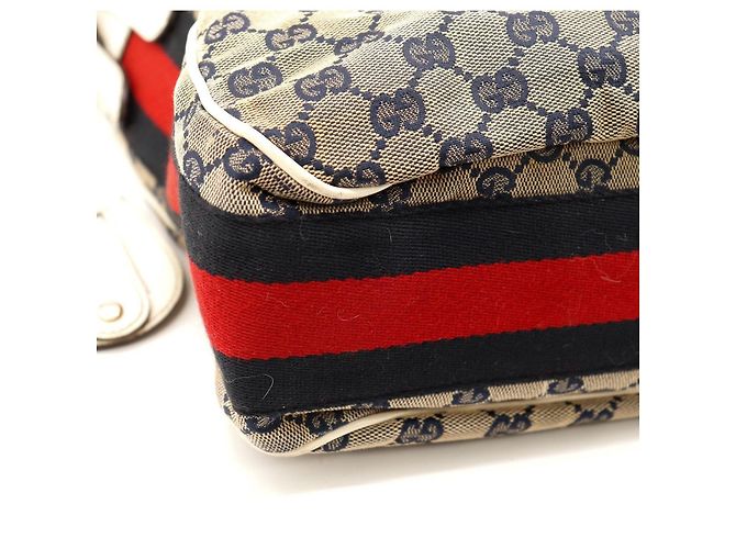 Borsa Hobo Gucci in tela monogram Rosso Beige Blu scuro Monogramma - vista 6