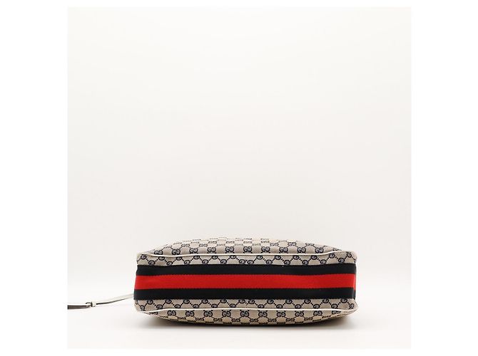 Gucci Hobo-Bag aus Monogramm-Canvas Weiß Rot Beige Dunkelblau - Ansicht 5