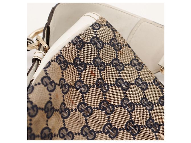 Gucci Hobo-Bag aus Monogramm-Canvas Weiß Rot Beige Dunkelblau - Ansicht 8