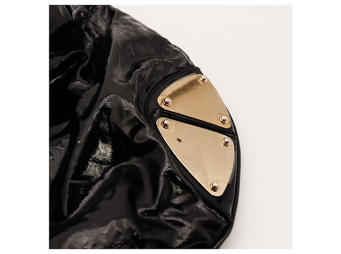 Bamboo Borsa Hobo Gucci in pelle verniciata nera con nappina in bambù Nero - vista 7