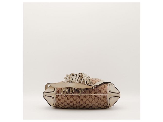 Bamboo Gucci Monogram Canvas Hobo-Tasche mit Quasten Braun Beige - Ansicht 3