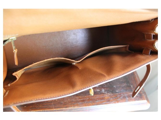 Hermès Kelly 32 Sellier Couro Epsom Gold Marrom - vista 15
