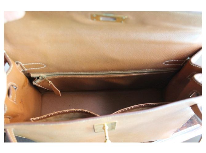 Hermès Kelly 32 Sellier Couro Epsom Gold Marrom - vista 17