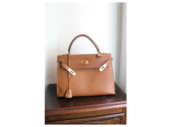 Hermès Kelly 32 Sellier Couro Epsom Gold Marrom - vista 2