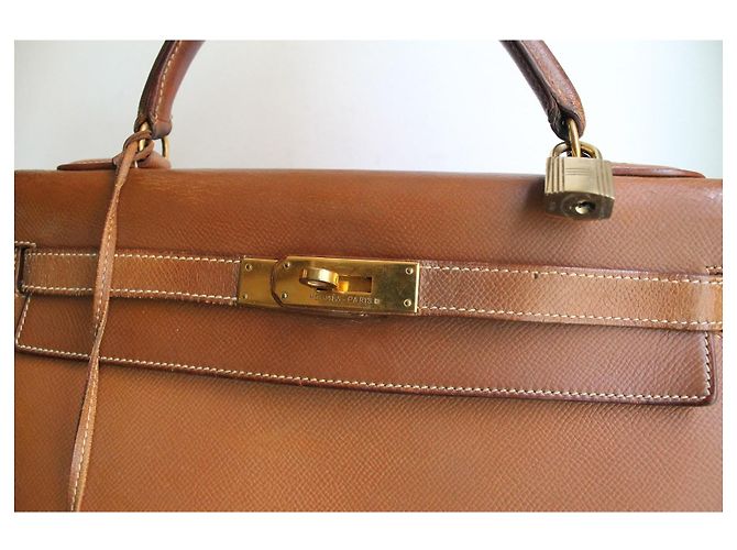 Hermès Kelly 32 Sellier Couro Epsom Gold Marrom - vista 4