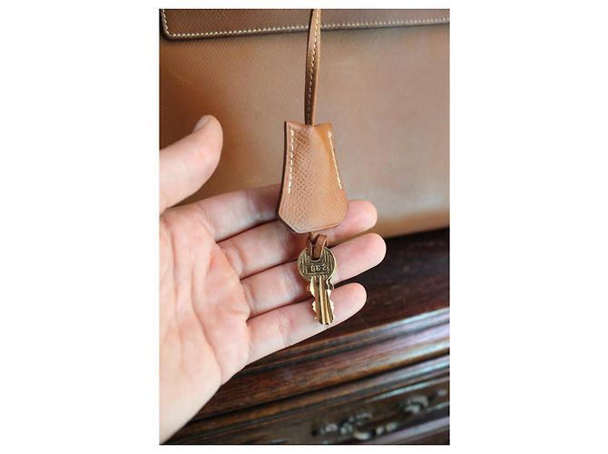 Hermès Kelly 32 Sellier Couro Epsom Gold Marrom - vista 5