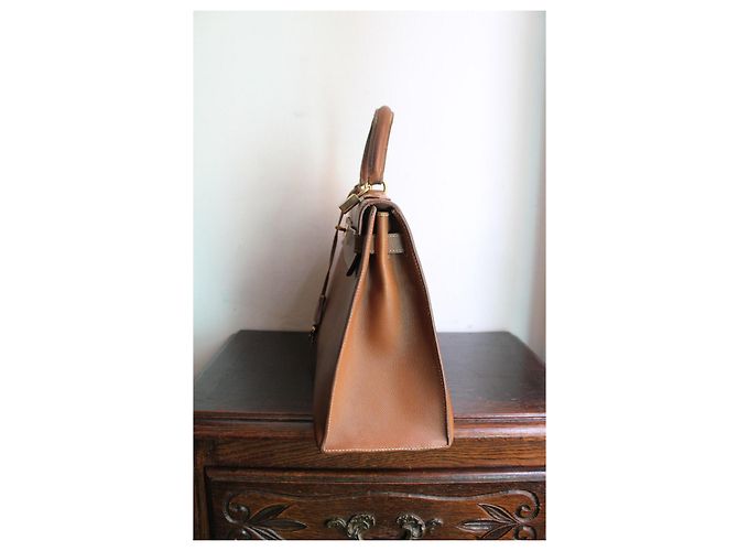 Hermès Kelly 32 Sellier Couro Epsom Gold Marrom - vista 7