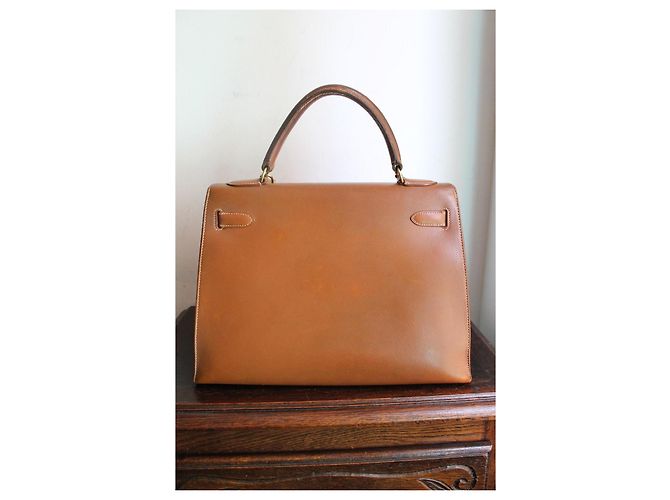 Hermès Kelly 32 Sellier Couro Epsom Gold Marrom - vista 8