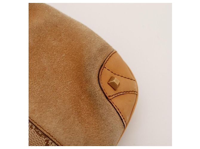 Gucci Jackie Hobo Bag in Beige Suede and Monogram Canvas Brown - view 9